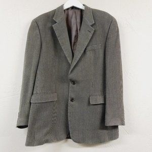 Chap's Mens Sport Jacket Blazer Sport Coat Two Button 100% Silk Size 42L